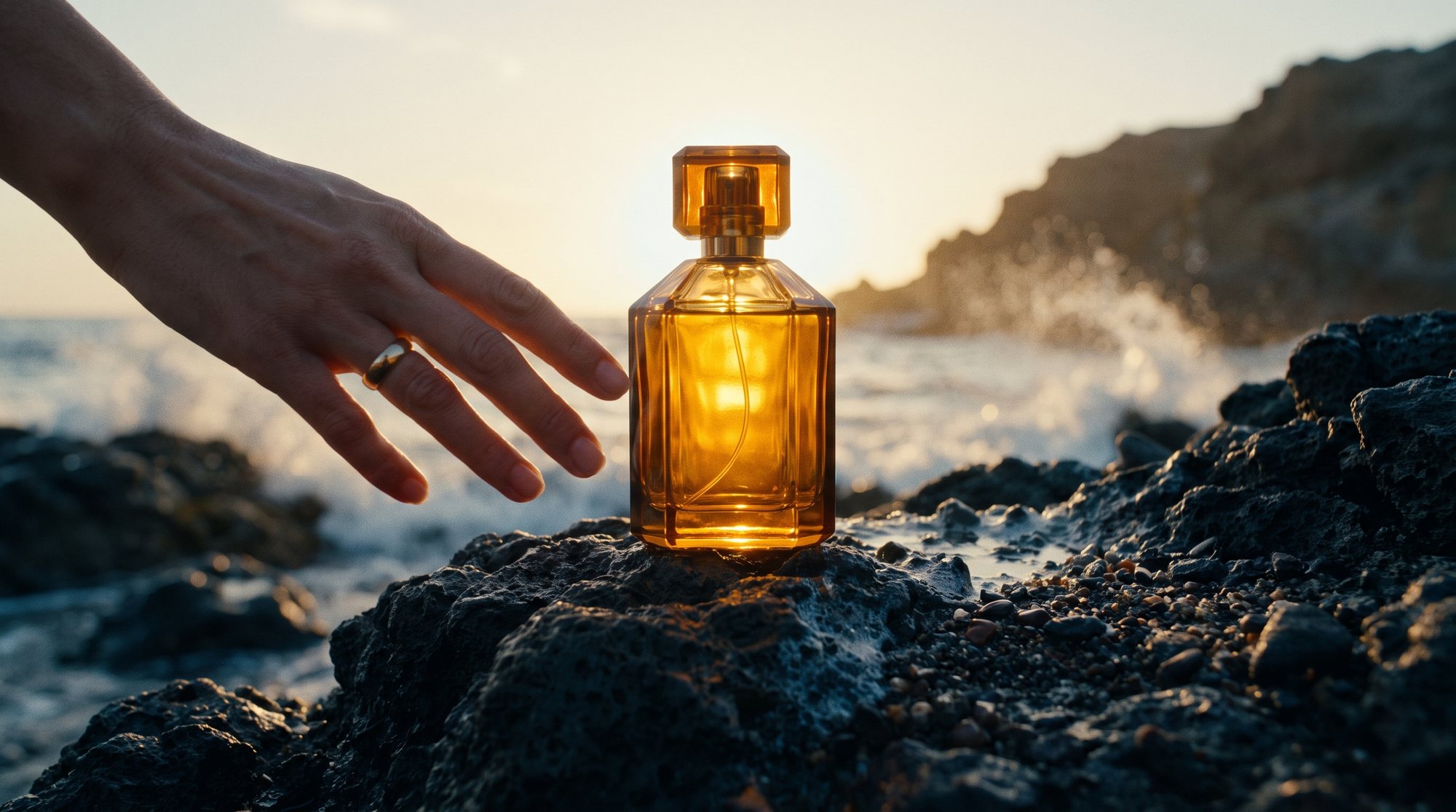 Afterlight luxury amber perfume bottle